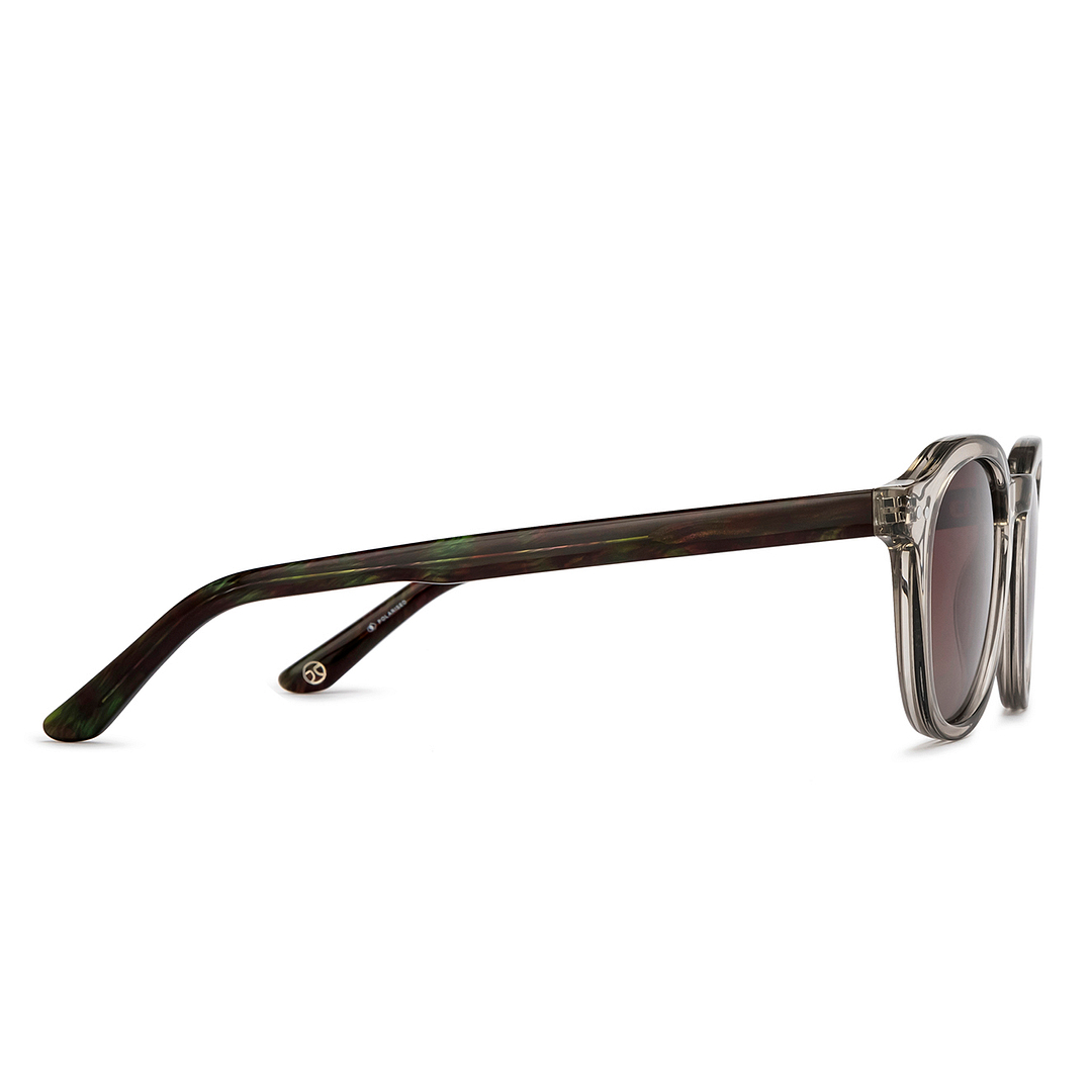 John Jacobs Grey Transparent Full Rim Round left side