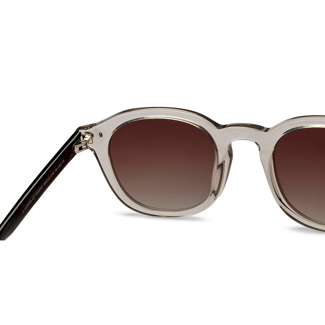 John Jacobs Grey Transparent Full Rim Round right side