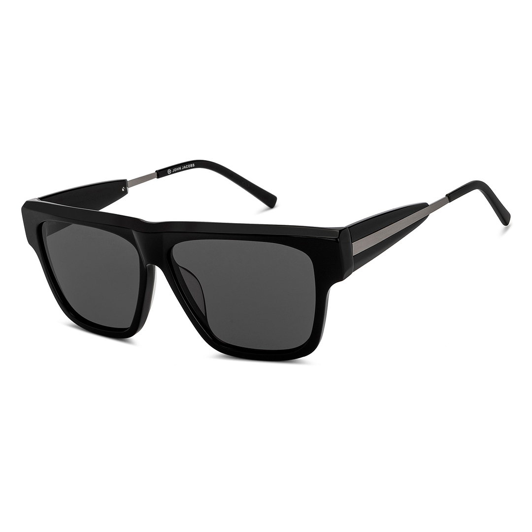 John Jacobs Black Full Rim Square left side