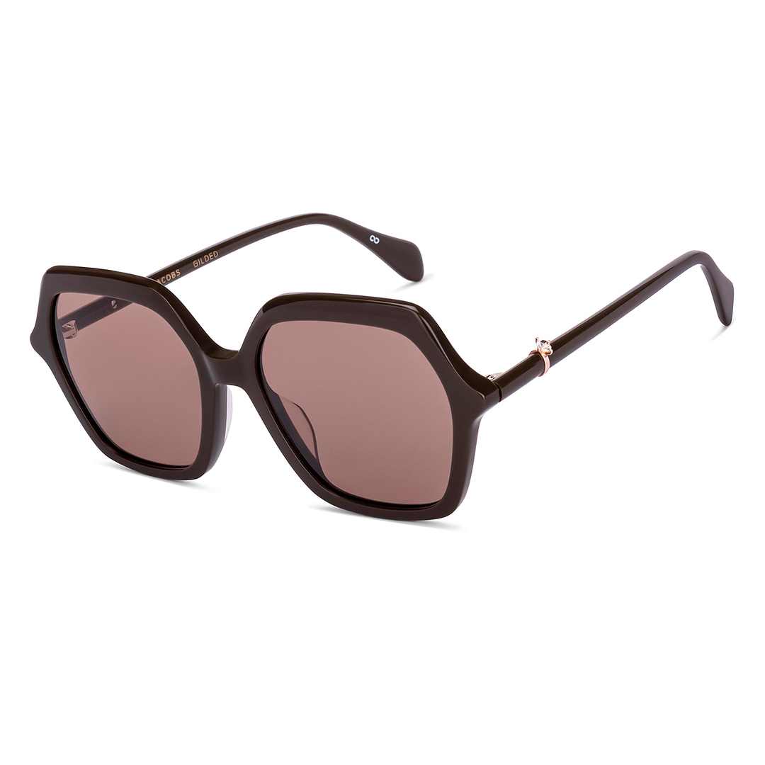 Buy Brown Brown Full Rim Hexagonal John Jacobs JJ Tints JJ S70091