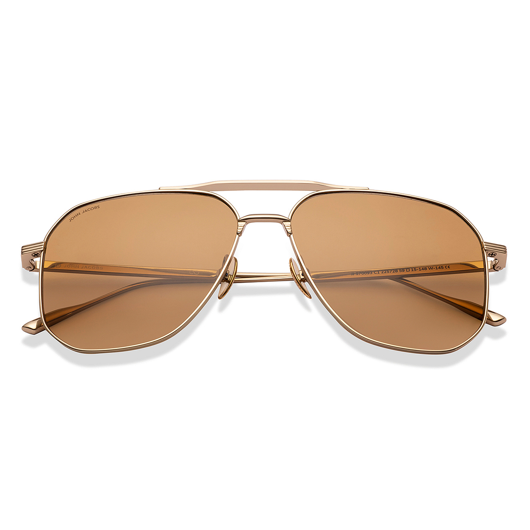 John Jacobs Gold Full Rim Aviator left side