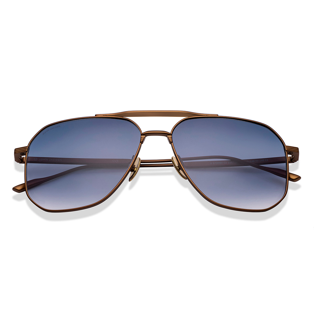 John Jacobs Brown Full Rim Aviator left side