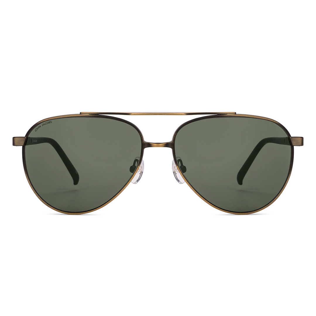 Green Gold Full Rim Aviator John Jacobs JJ Tints JJ S70098 Sunglasses