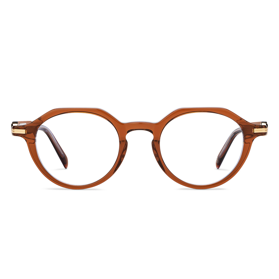 John Jacobs Light Brown Full Rim Round left side