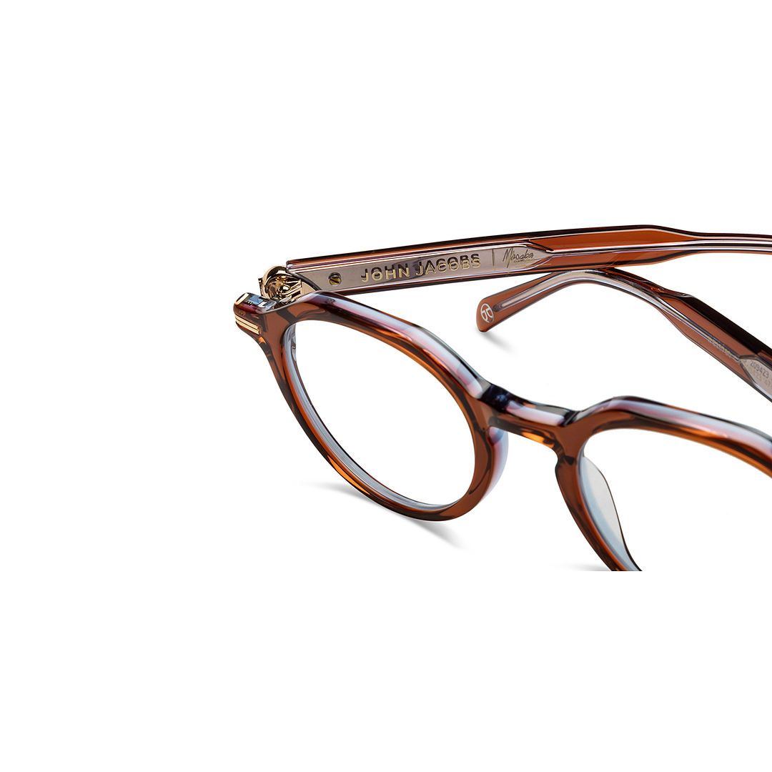 John Jacobs Light Brown Full Rim Round right side