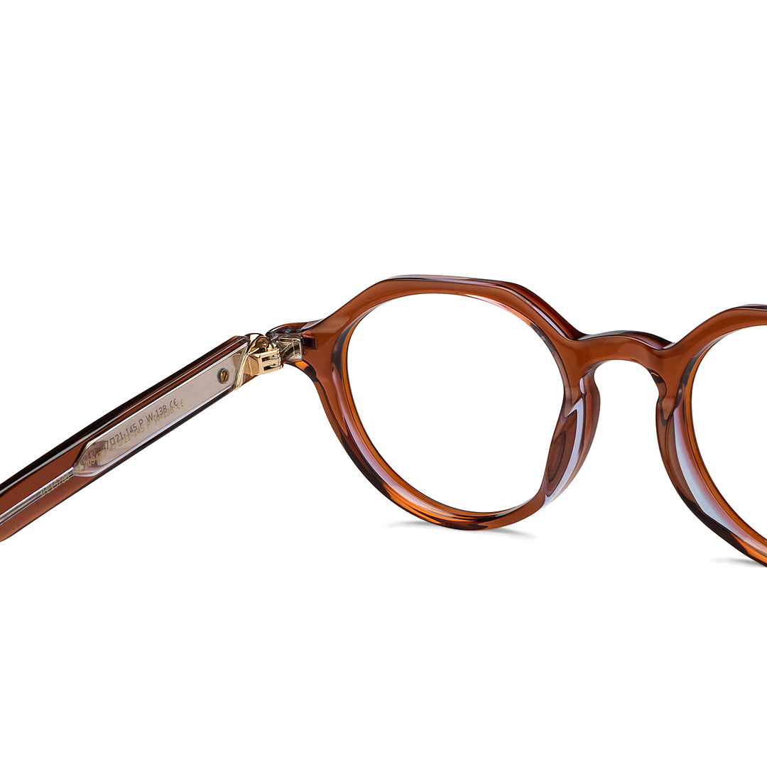 John Jacobs Light Brown Full Rim Round left side