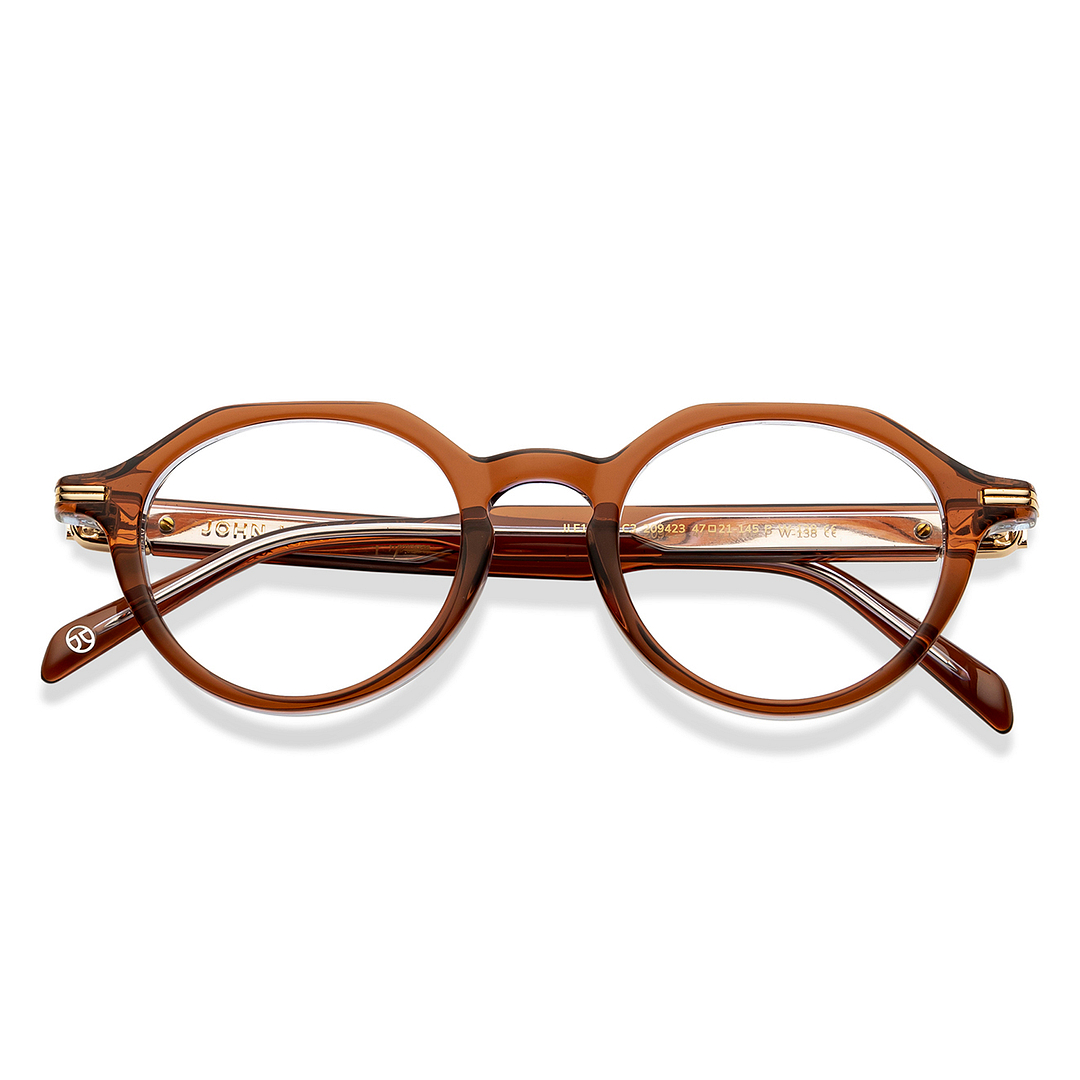 John Jacobs Light Brown Full Rim Round right side
