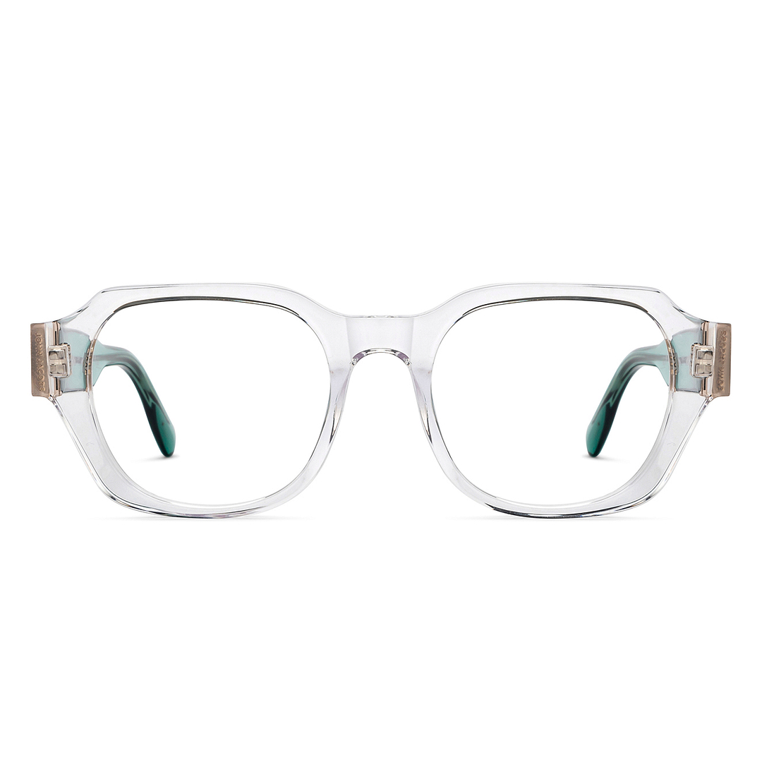 John Jacobs Crystal Transparent Full Rim Square left side