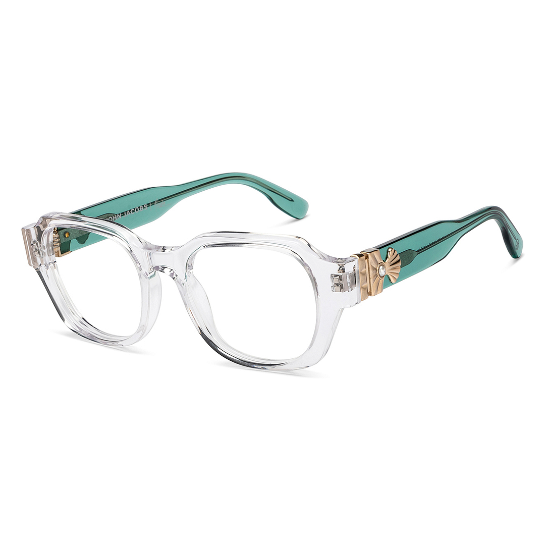 John Jacobs Crystal Transparent Full Rim Square right side