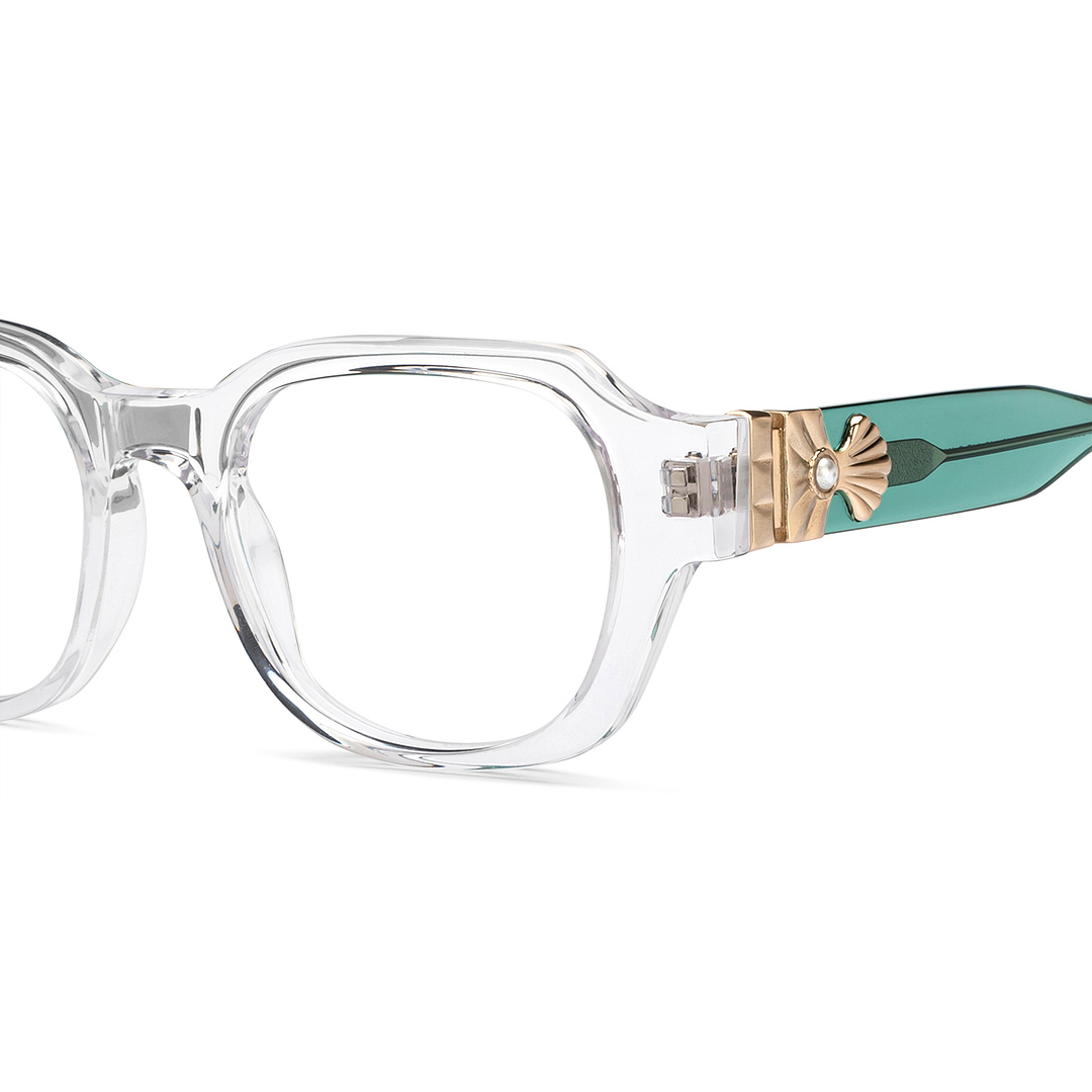 John Jacobs Crystal Transparent Full Rim Square right side