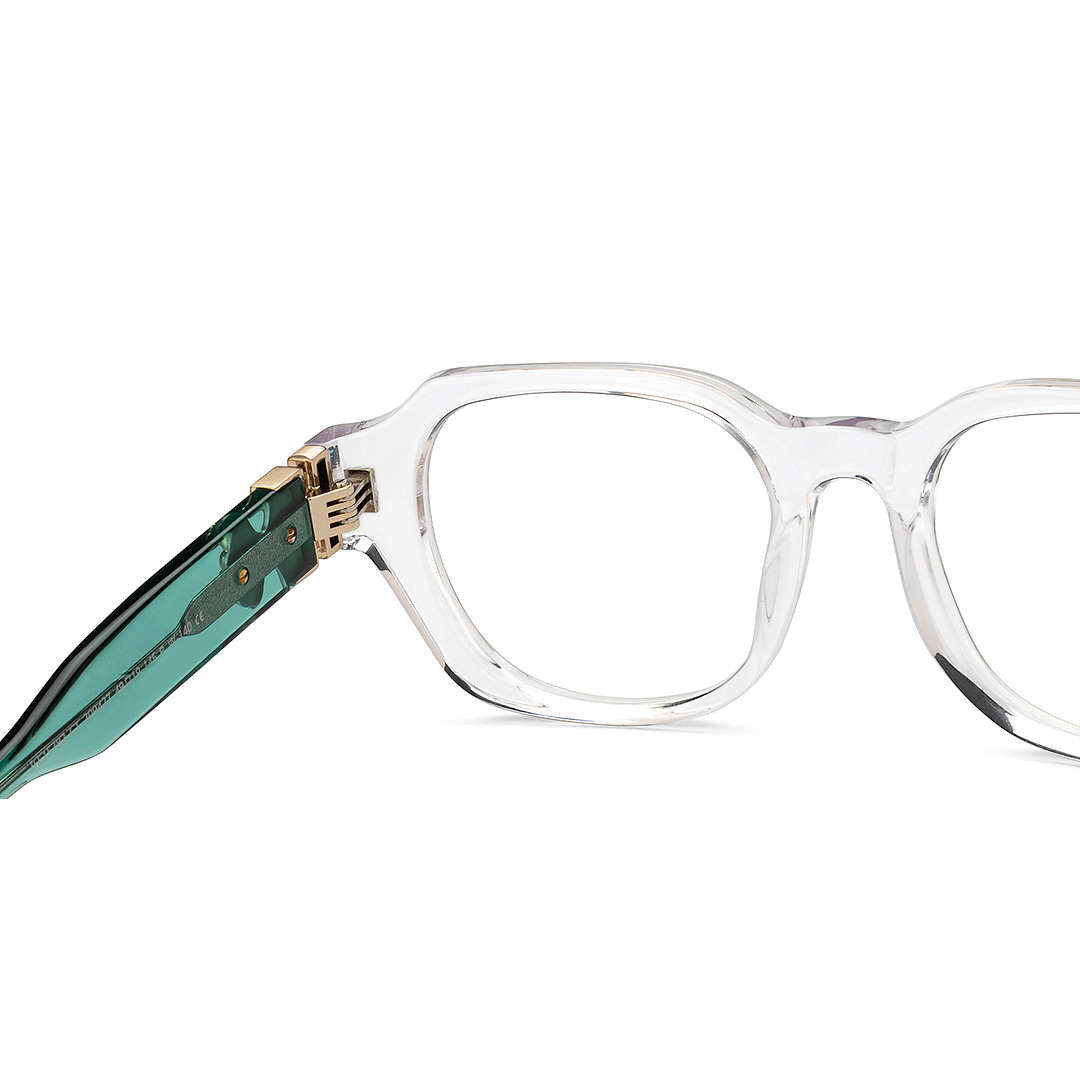 John Jacobs Crystal Transparent Full Rim Square left side