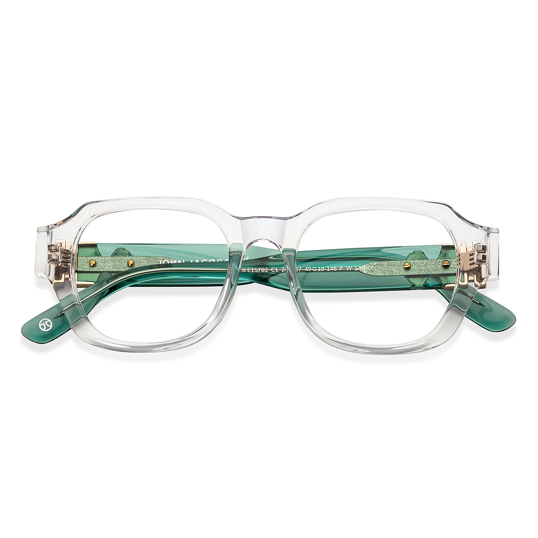 John Jacobs Crystal Transparent Full Rim Square right side