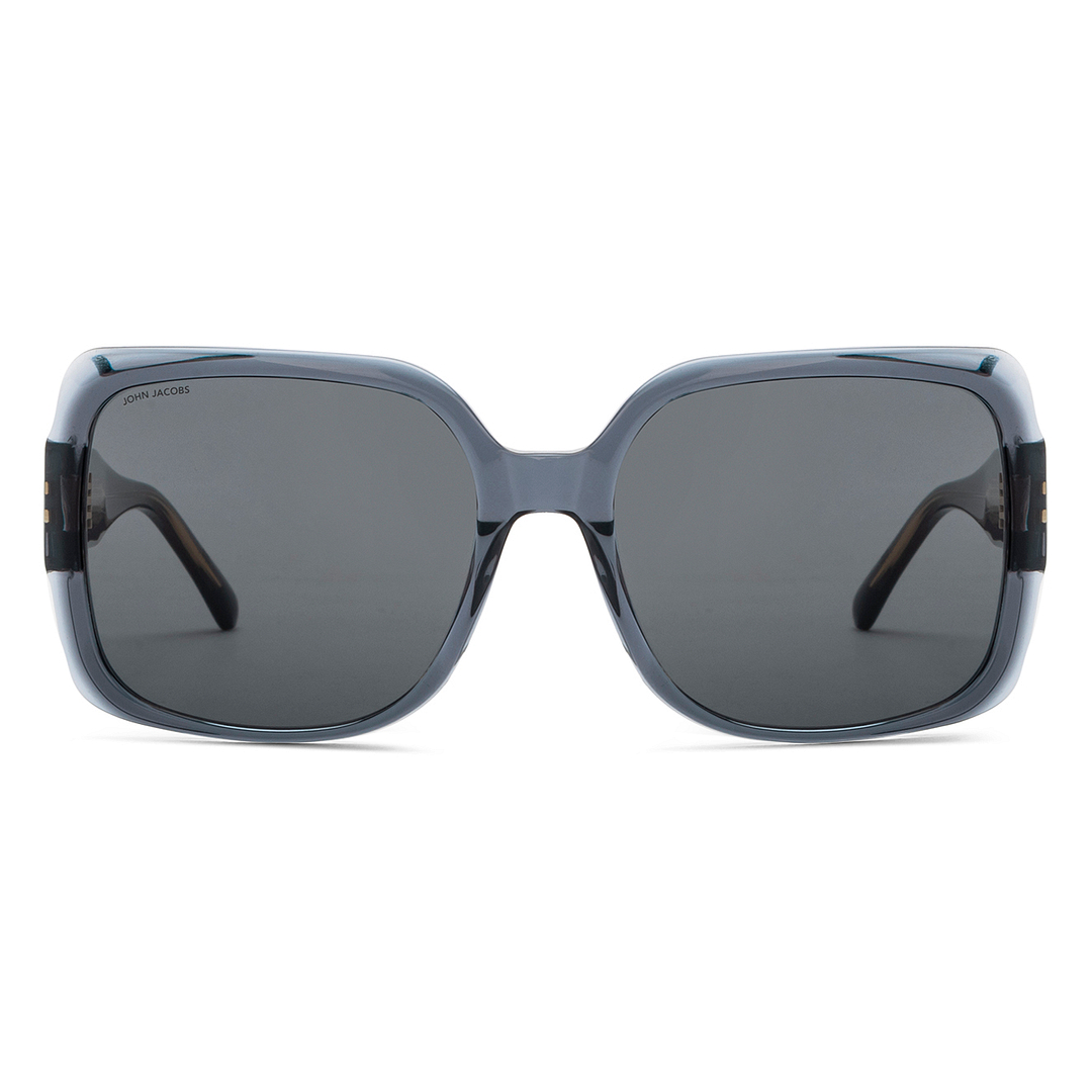 John Jacobs Online Grey Transparent Full Rim Square left side