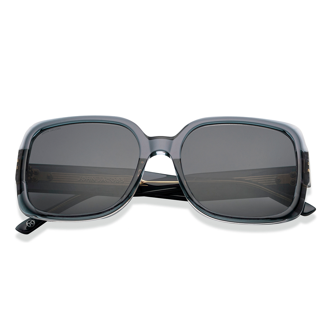 John Jacobs Online Grey Transparent Full Rim Square right side