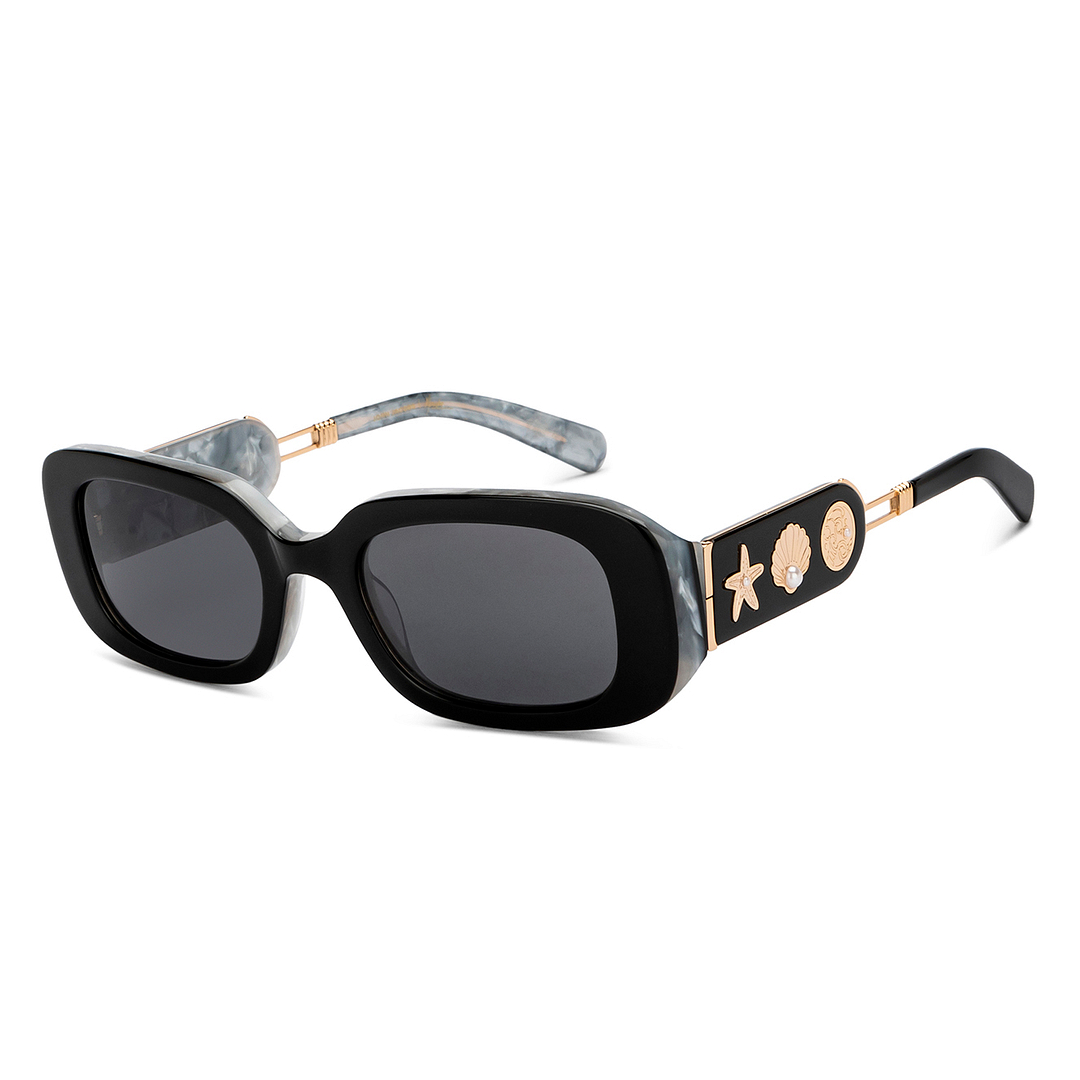 John Jacobs Black Full Rim Rectangle left side