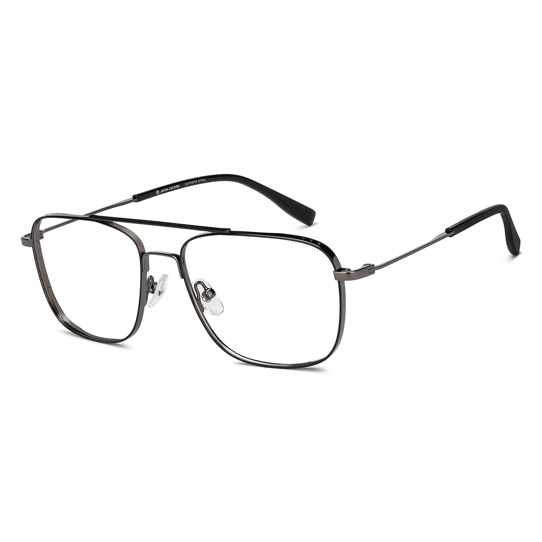 John Jacobs Dark Gunmetal Full Rim Square right side