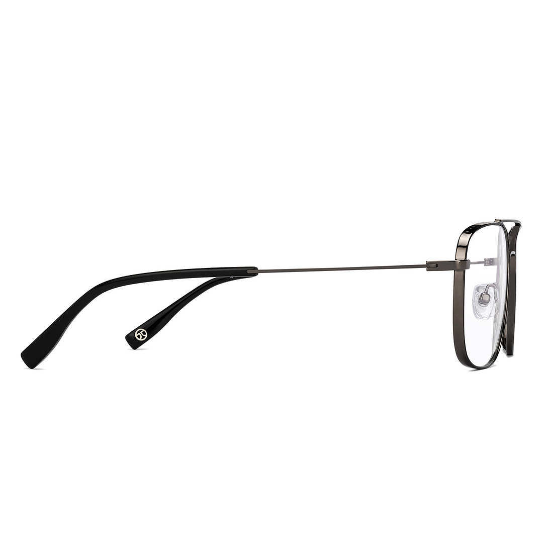 John Jacobs Dark Gunmetal Full Rim Square left side