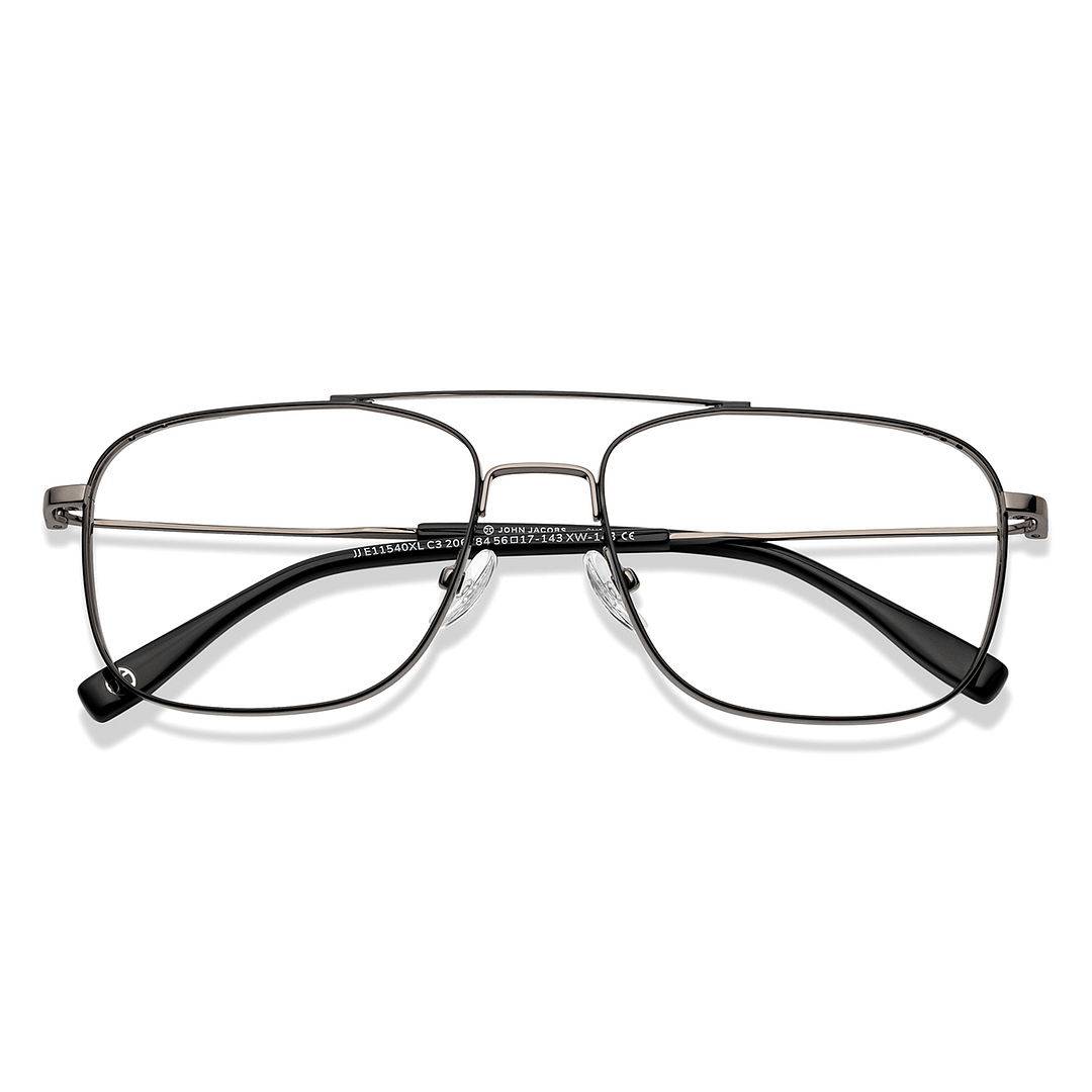 John Jacobs Dark Gunmetal Full Rim Square left side