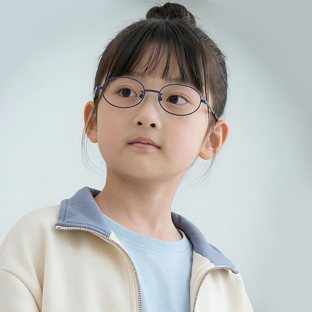 Junni Sky Blue Full Rim Oval right side