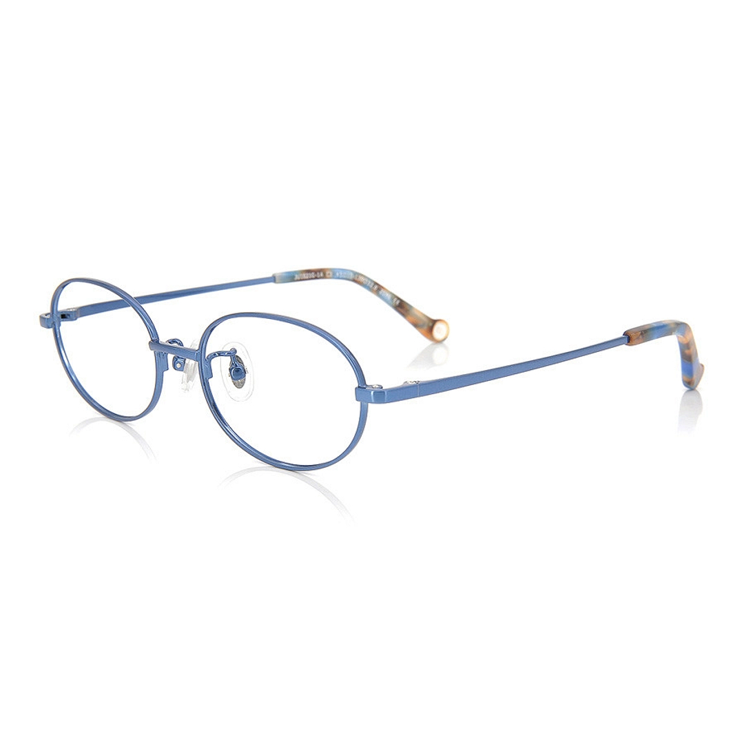 Junni Sky Blue Full Rim Oval left side