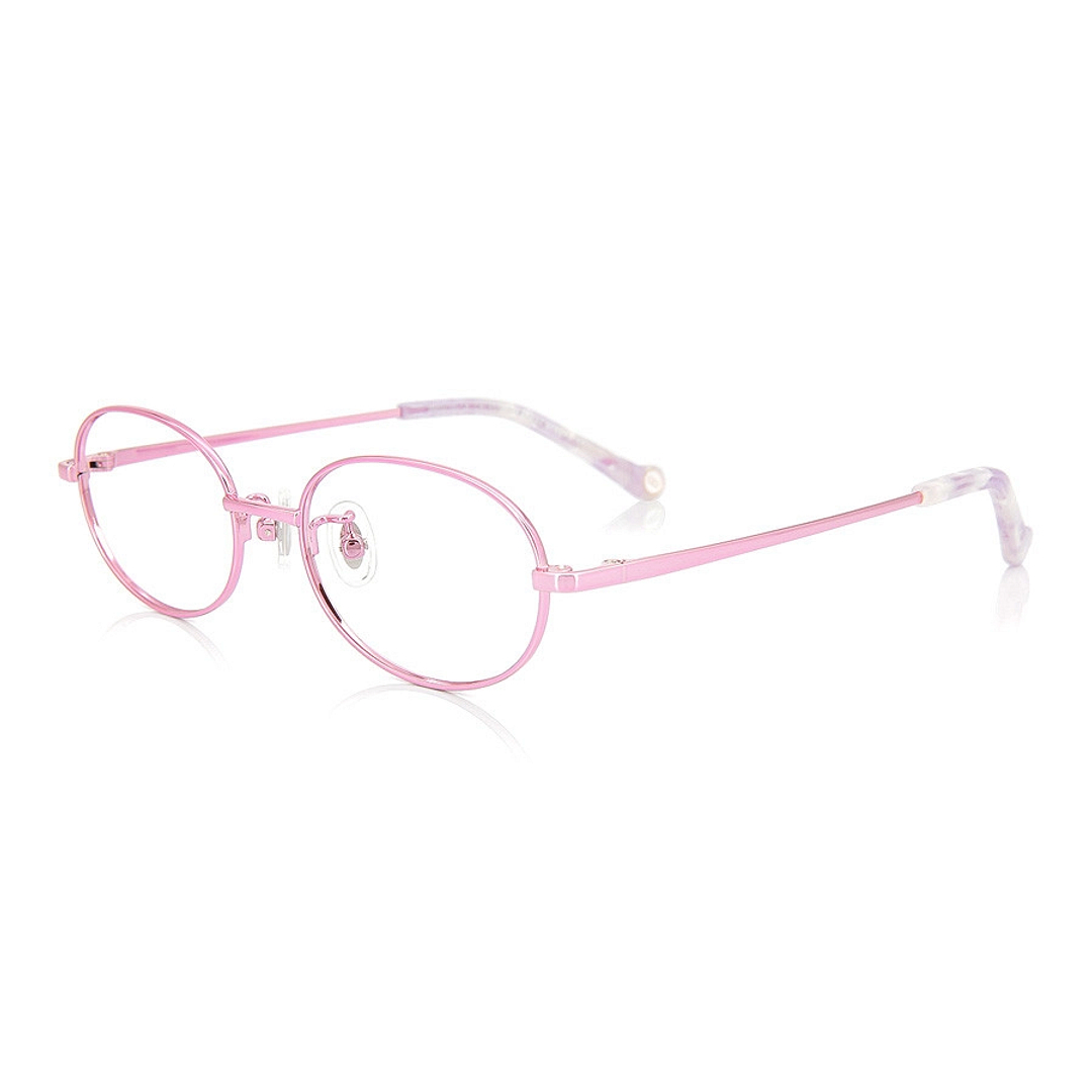 Junni Pink Full Rim Oval left side