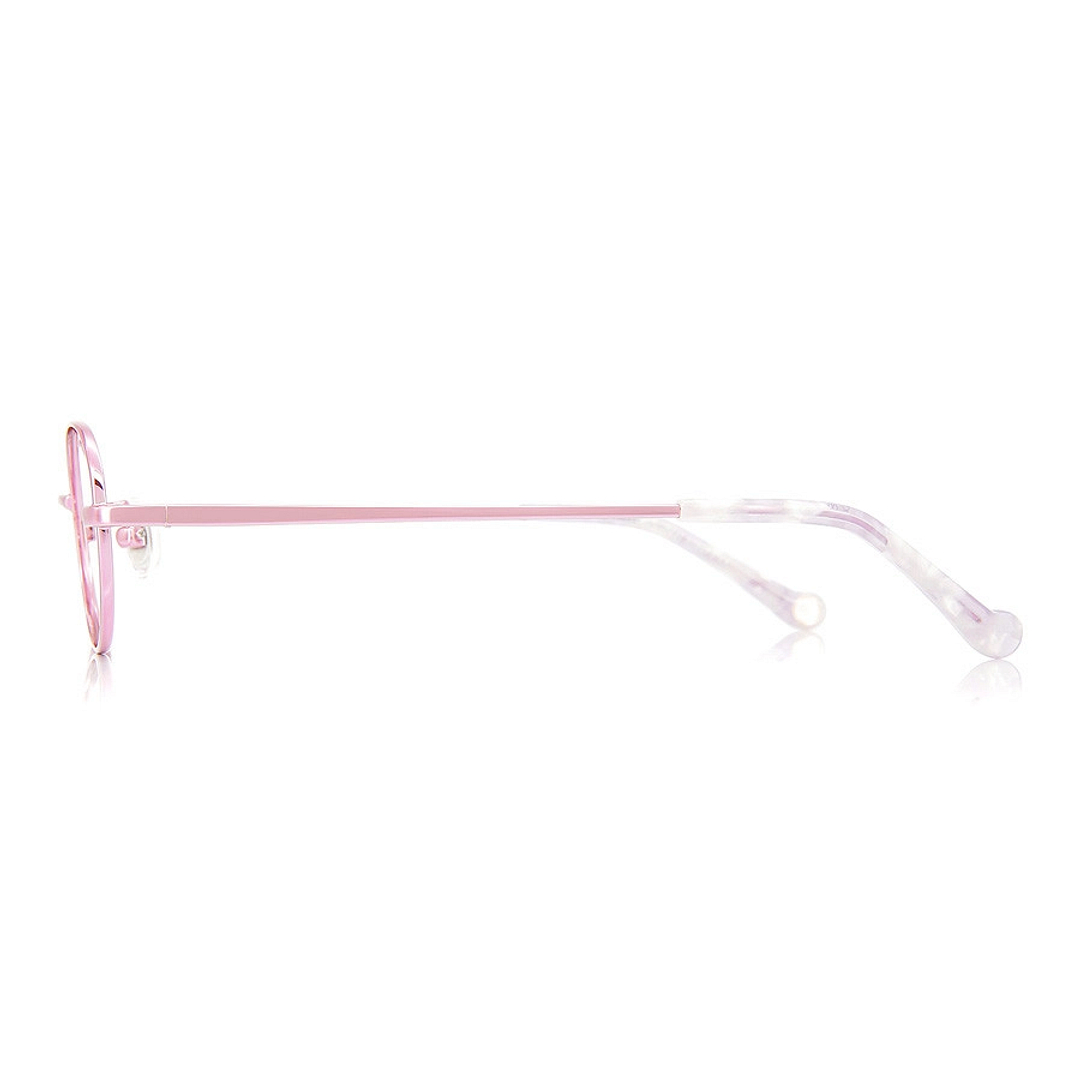 Junni Pink Full Rim Oval left side