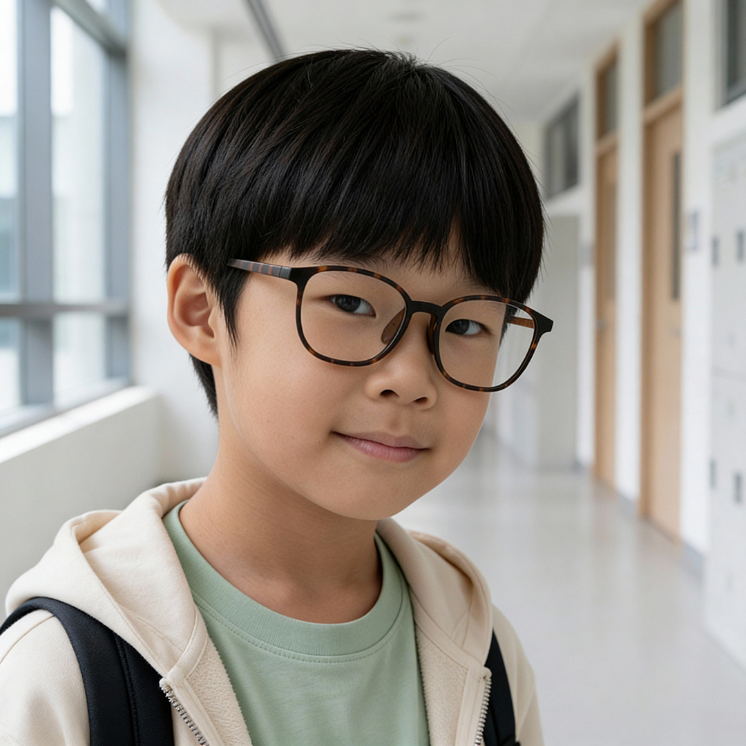 Junni Light Brown Full Rim Wellington left side