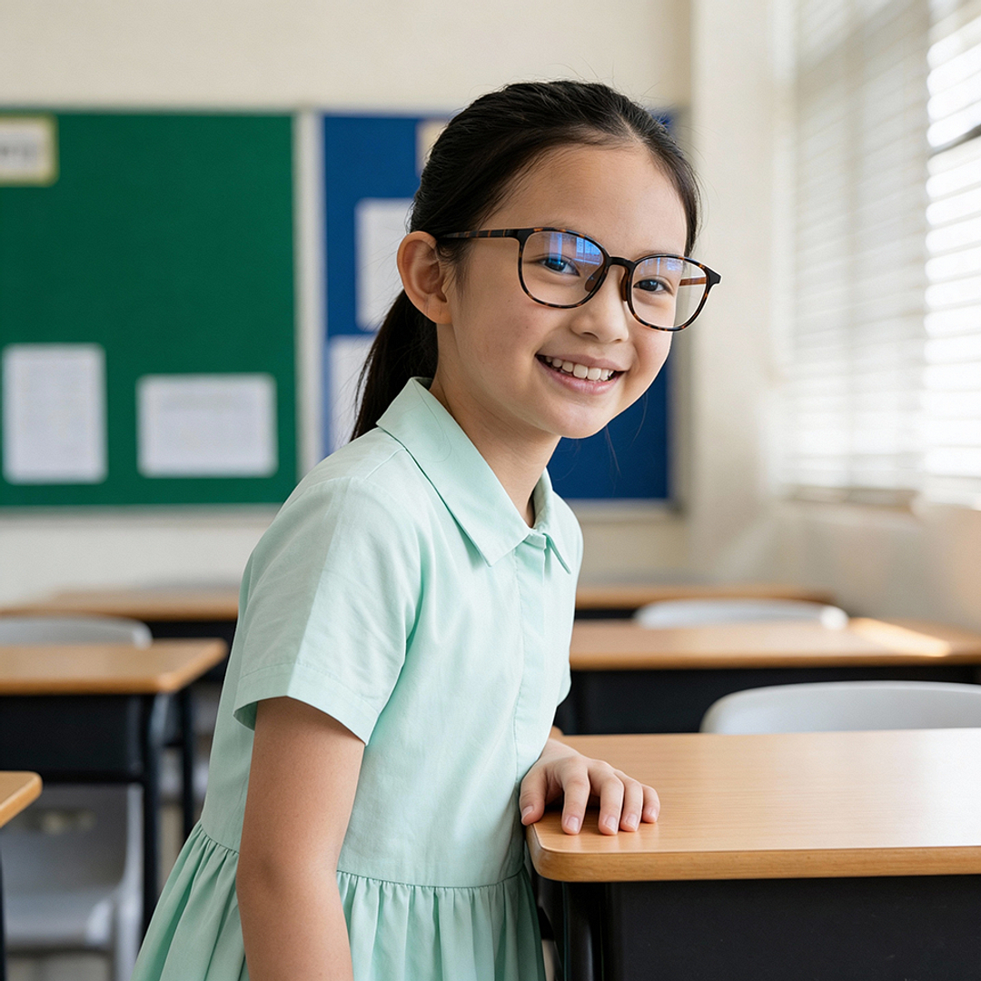 Junni Light Brown Full Rim Wellington right side