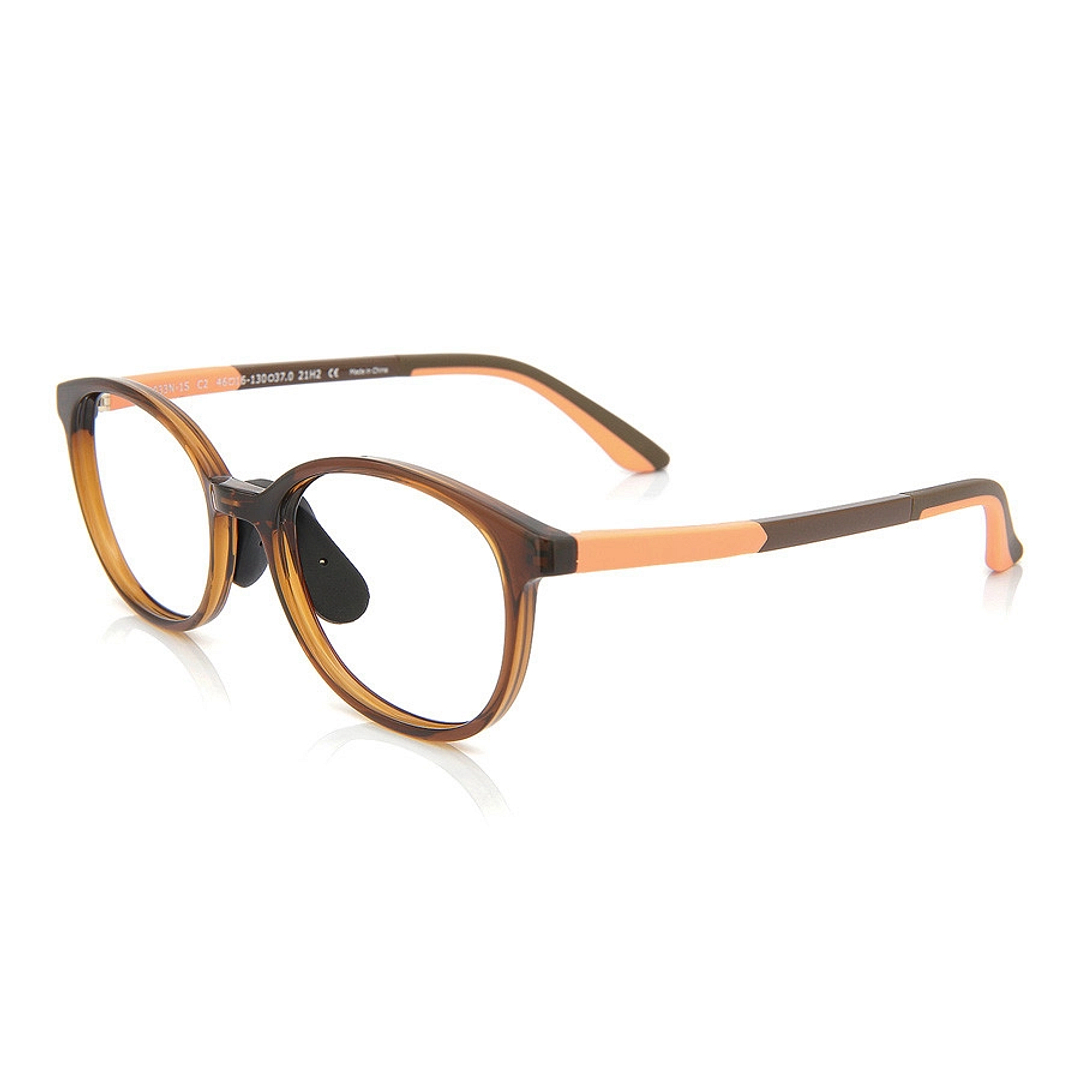 Junni Light Brown Full Rim Boston left side