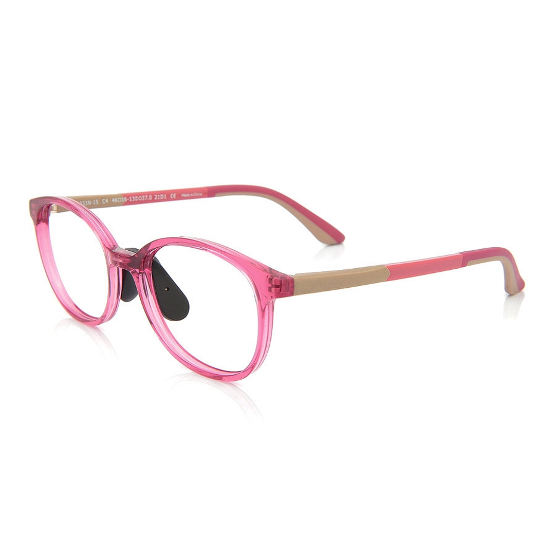 Junni Pink Full Rim Boston left side