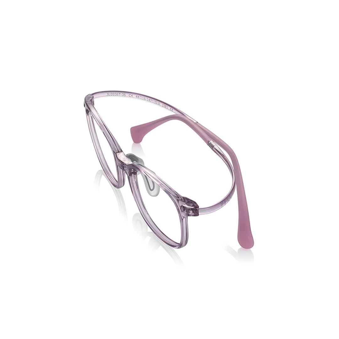 Junni Pink Transparent Full Rim Wellington left side