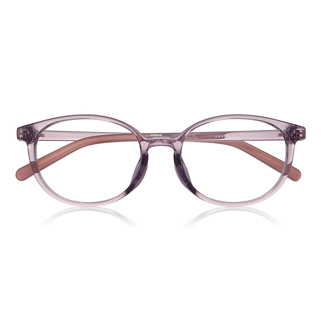 Junni Pink Transparent Full Rim Boston right side