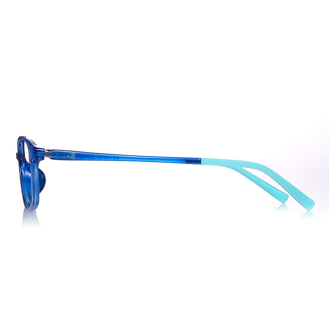 Junni Blue Transparent Full Rim Rectangle left side