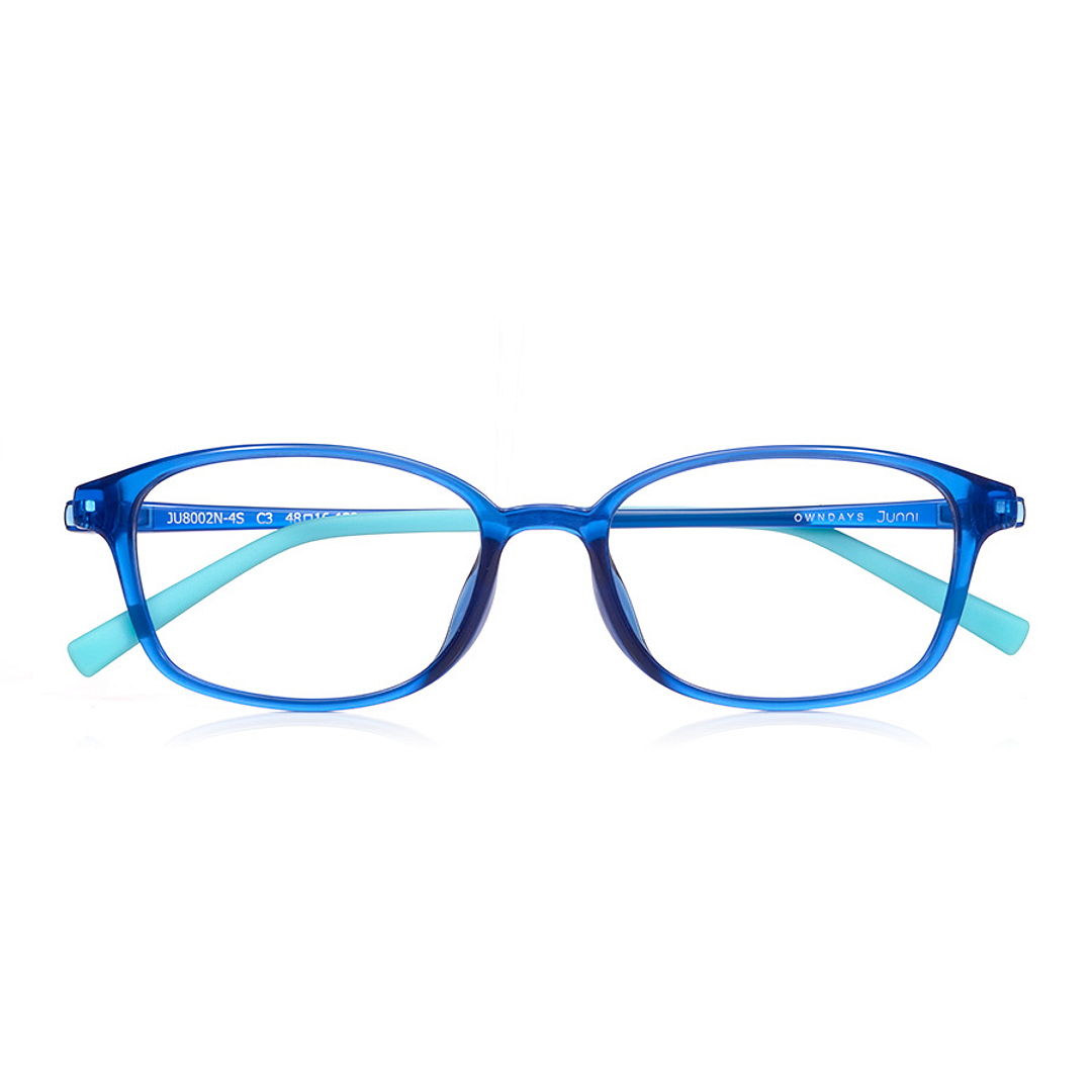 Junni Blue Transparent Full Rim Rectangle right side