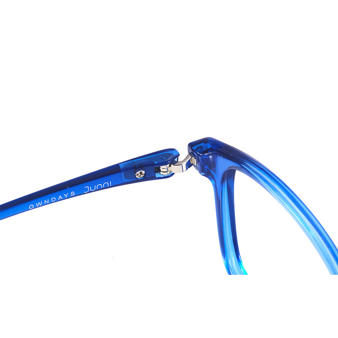 Junni Blue Transparent Full Rim Rectangle left side