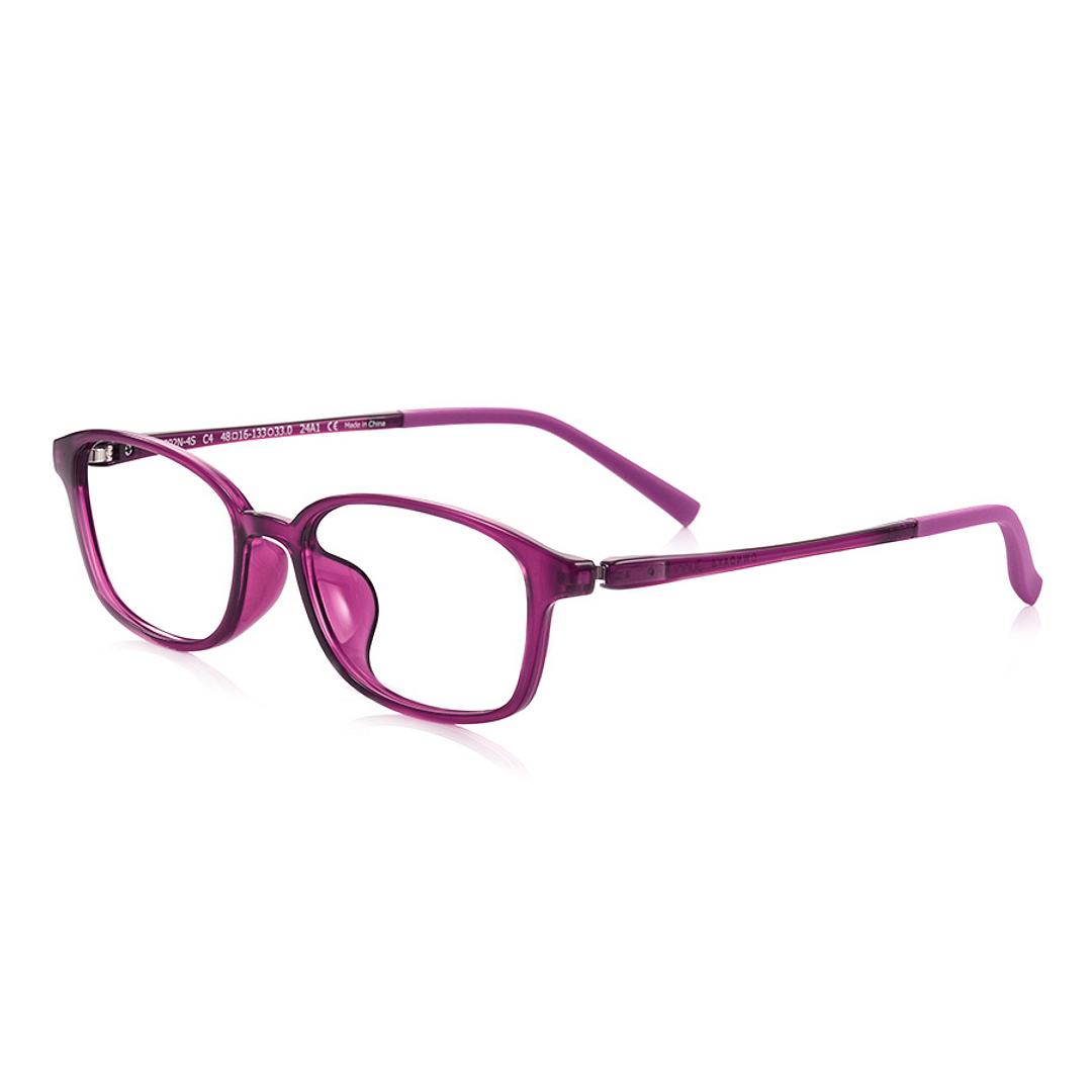 Junni Red Transparent Full Rim Rectangle left side