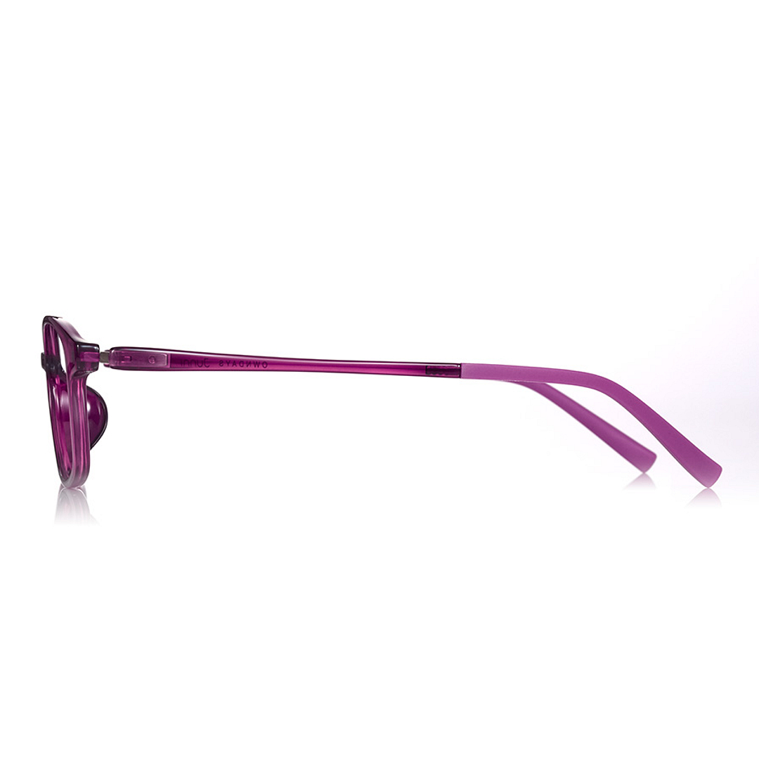Junni Red Transparent Full Rim Rectangle left side
