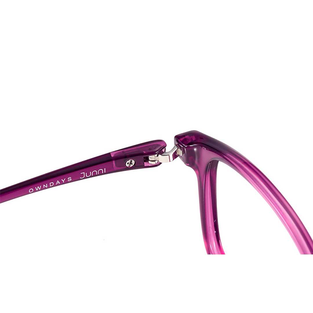 Junni Red Transparent Full Rim Rectangle left side