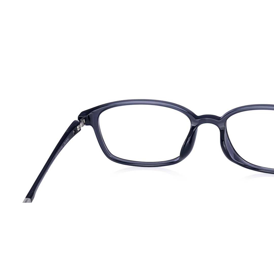 Junni Gray Transparent Full Rim Rectangle left side