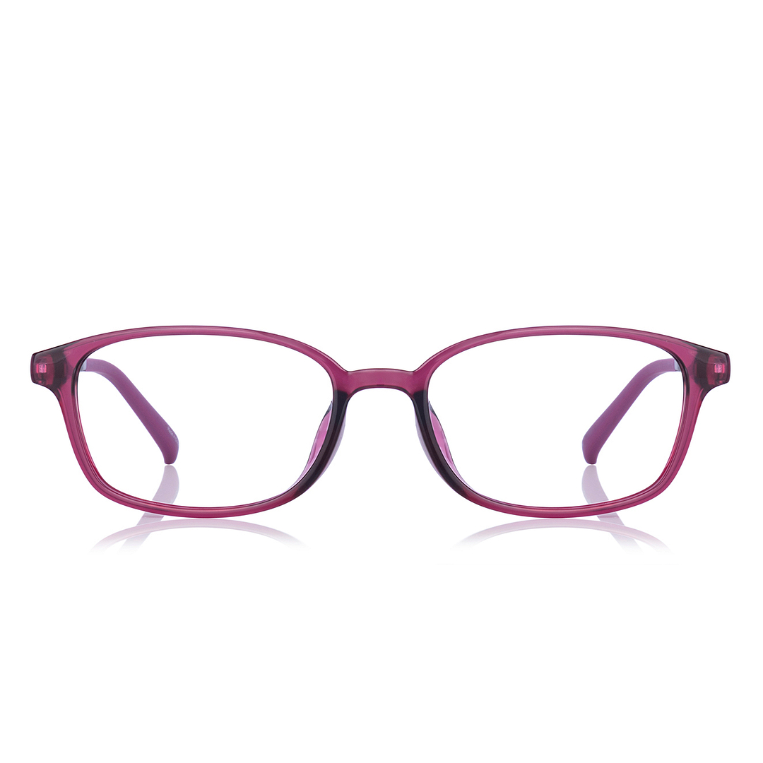 Junni Red Transparent Full Rim Rectangle right side