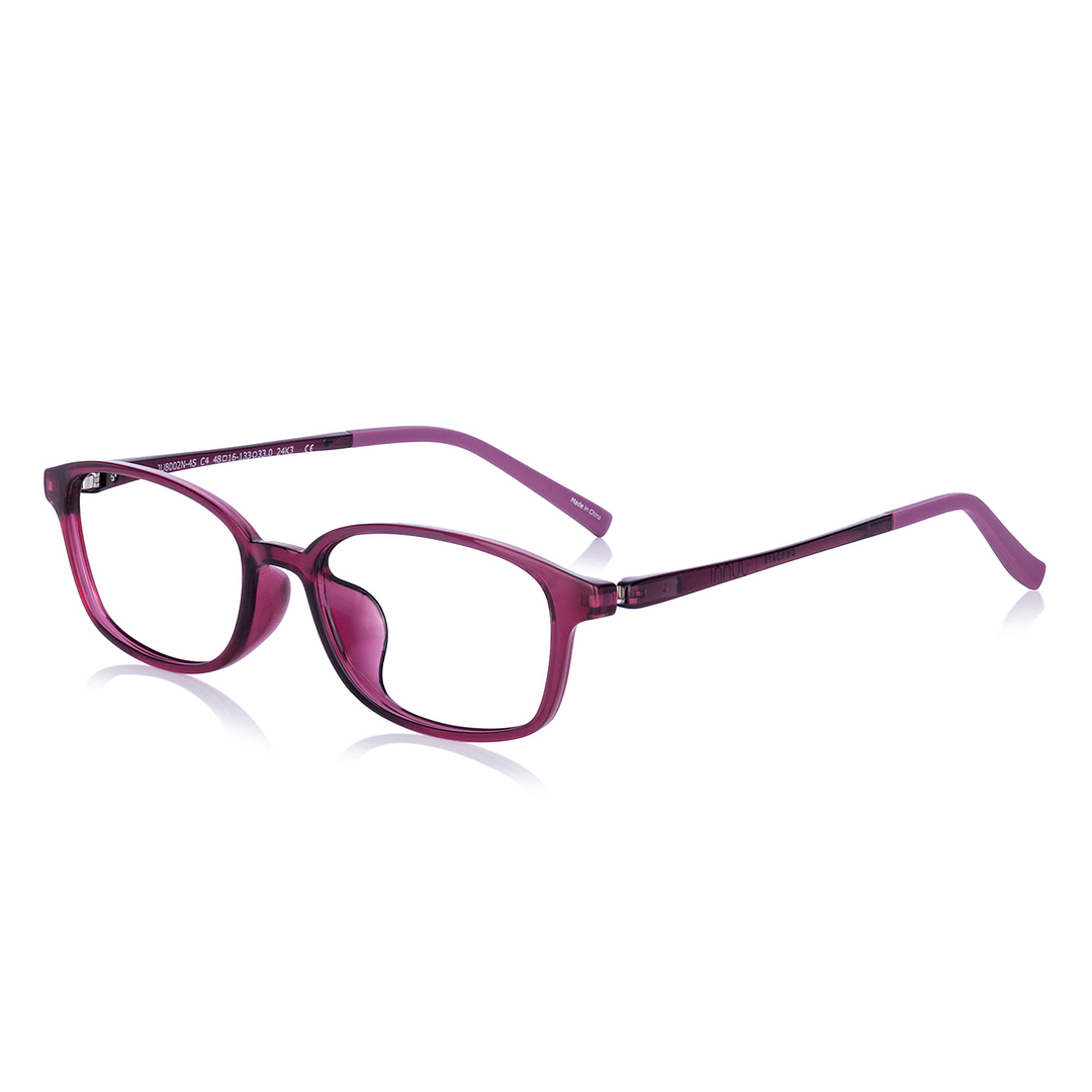 Junni Red Transparent Full Rim Rectangle left side