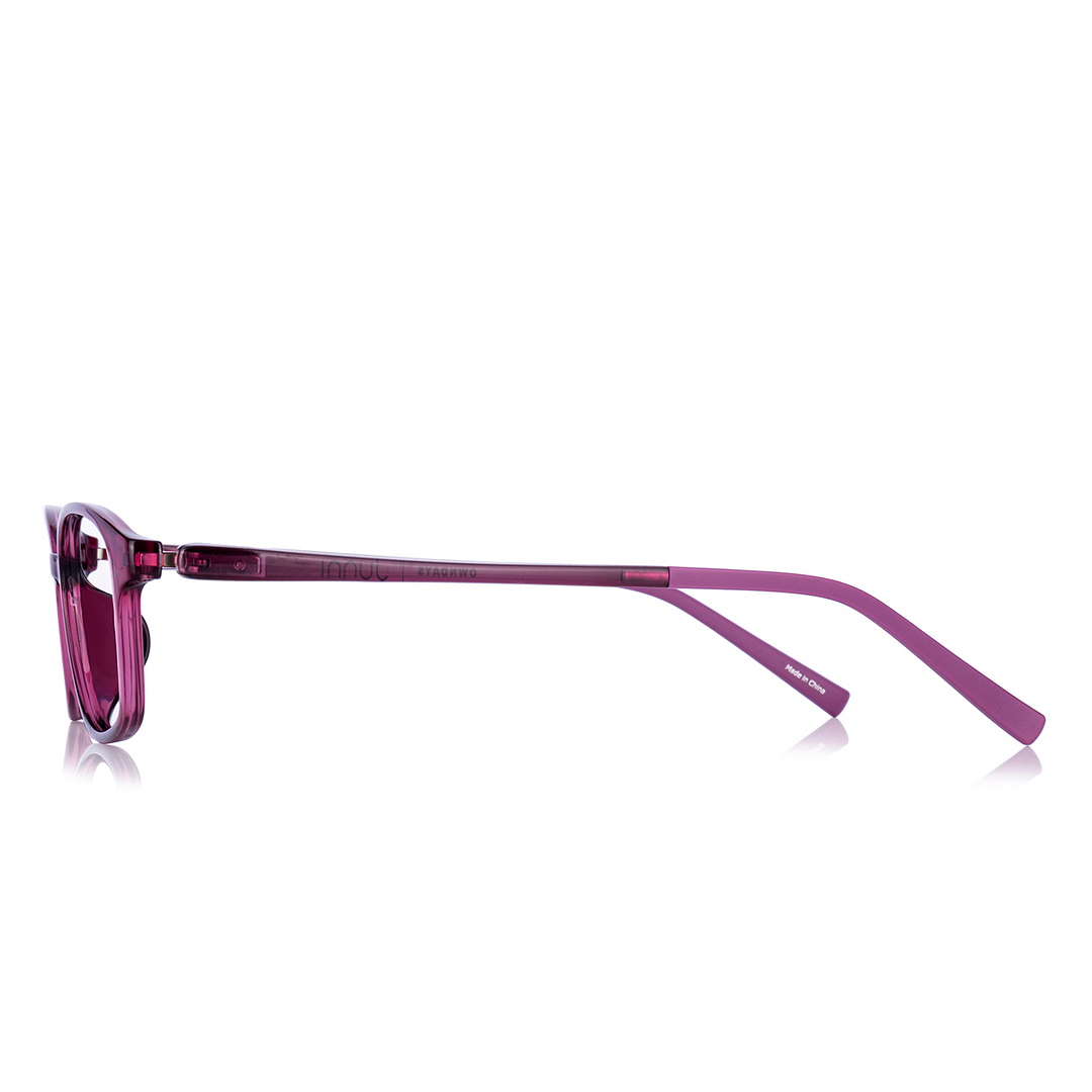 Junni Red Transparent Full Rim Rectangle right side