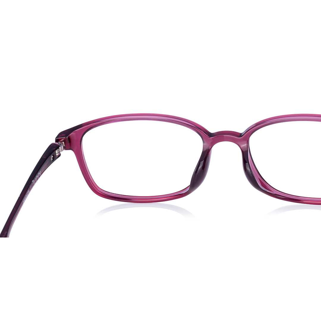 Junni Red Transparent Full Rim Rectangle left side