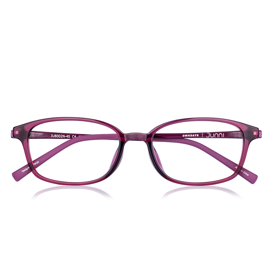 Junni Red Transparent Full Rim Rectangle right side