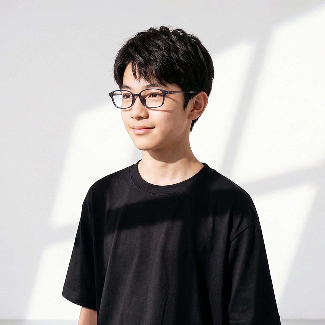 Junni Gray Transparent Full Rim Rectangle right side