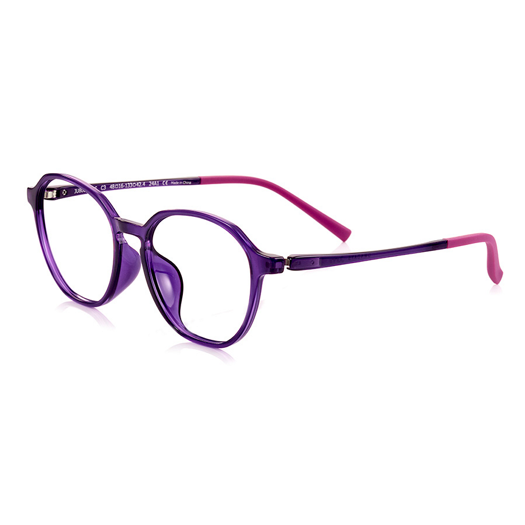 Junni Purple Transparent Full Rim Boston left side