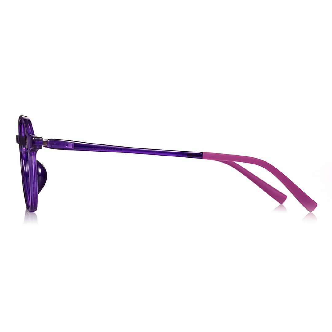 Junni Purple Transparent Full Rim Boston left side