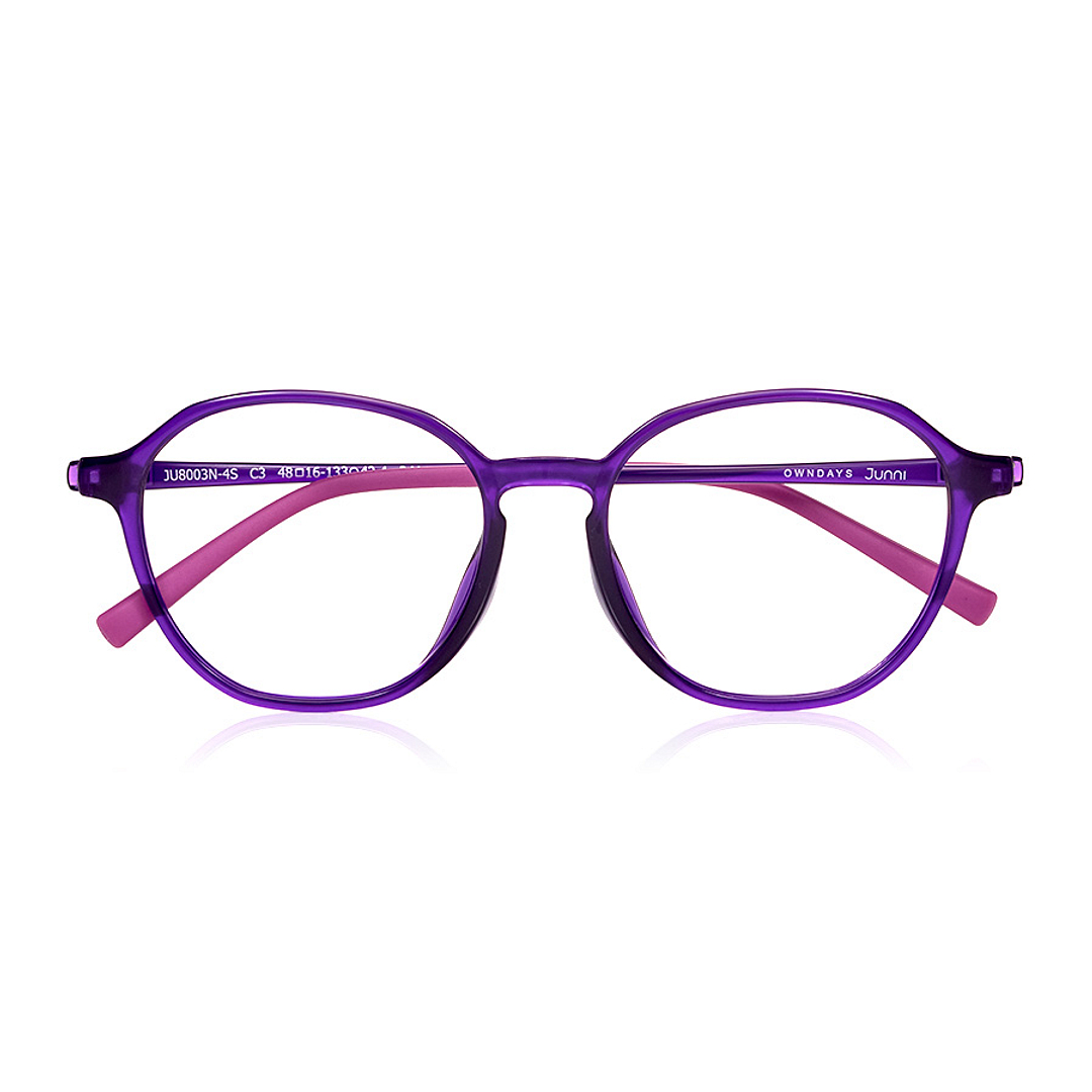 Junni Purple Transparent Full Rim Boston right side