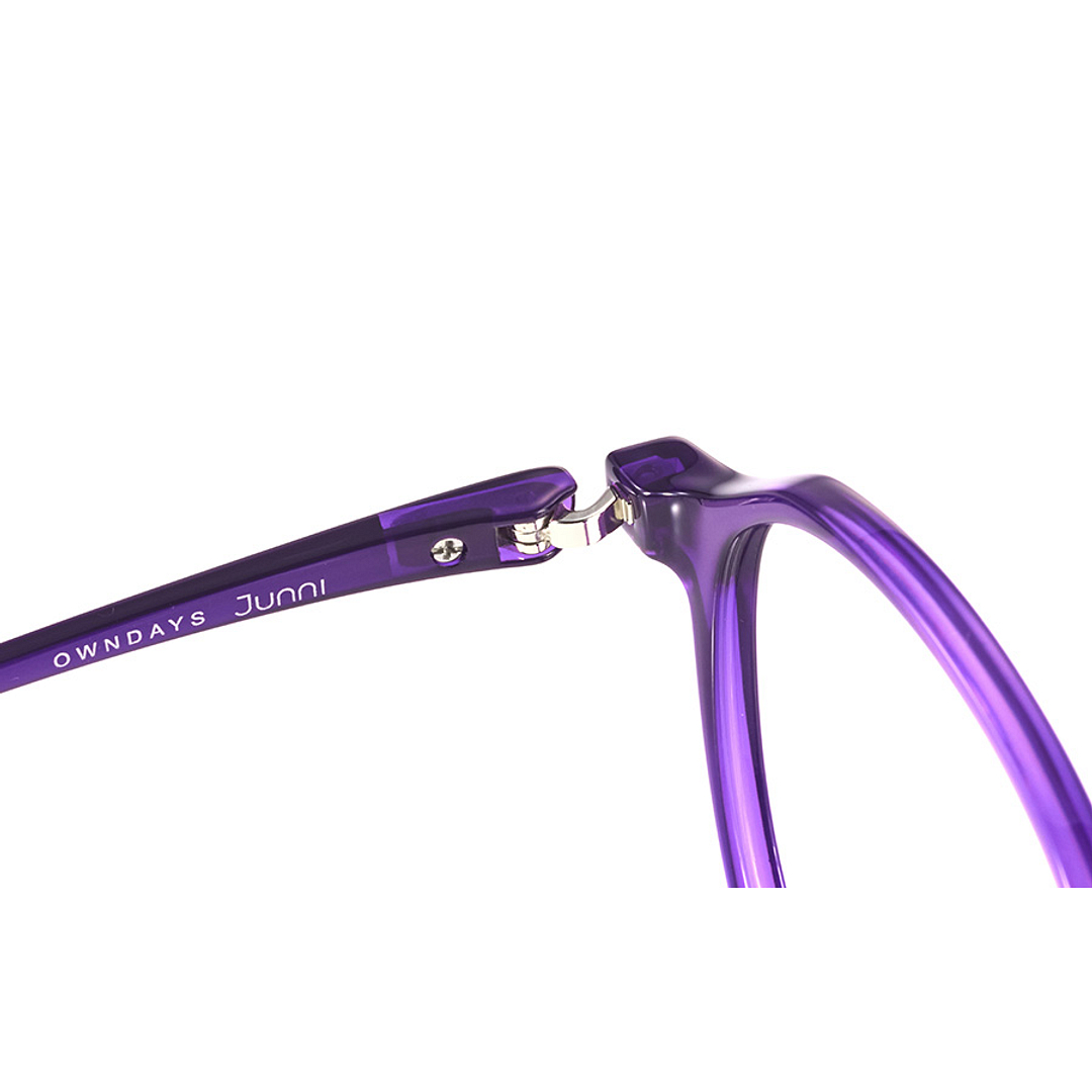 Junni Purple Transparent Full Rim Boston left side