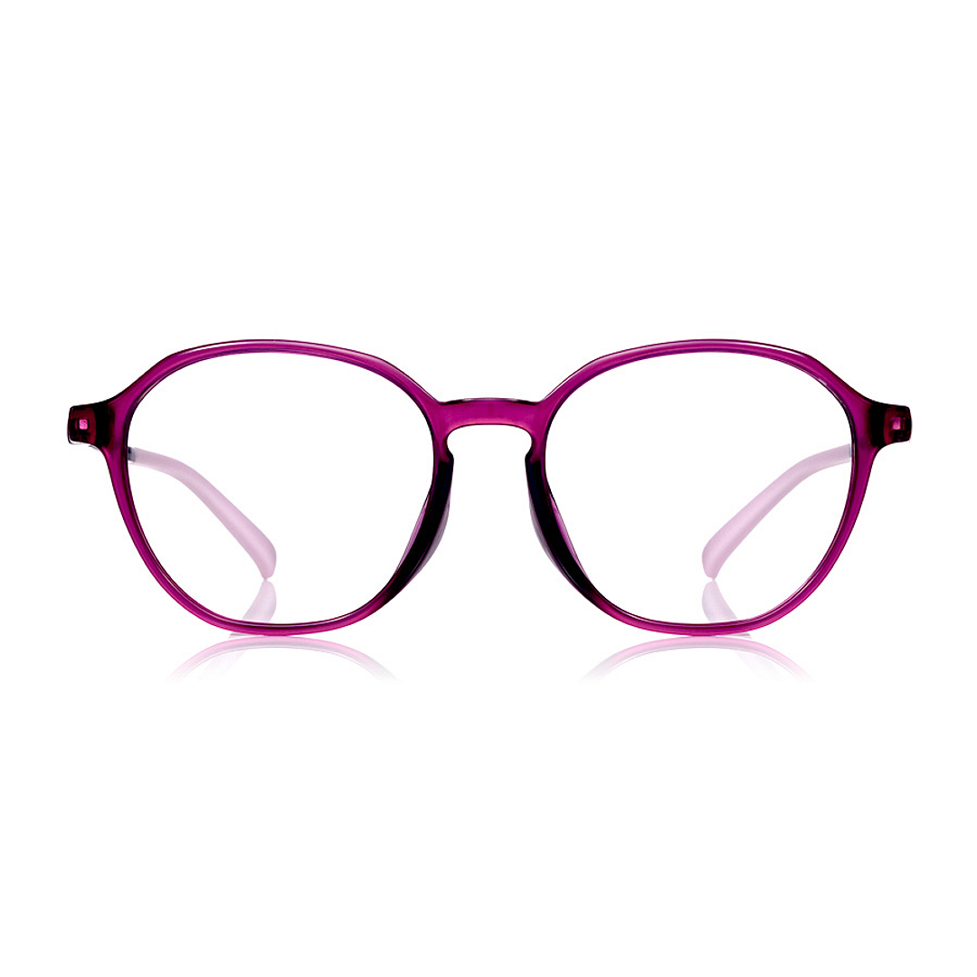 Junni Red Transparent Full Rim Boston right side